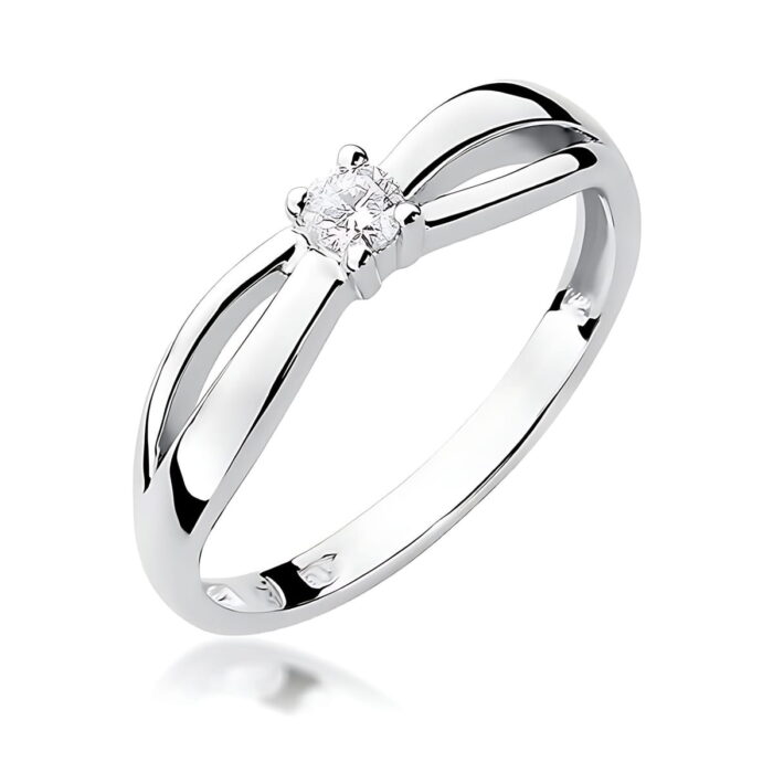 Inel Aur 14K W0248 Diamant Cultivat 0.10ct - Imagine 9