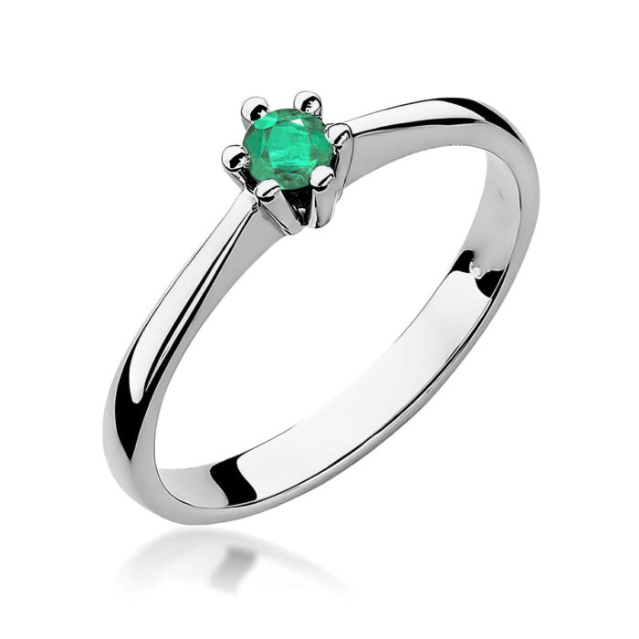 Inel Aur 14K cu Smarald 0.30 ct - Imagine 9