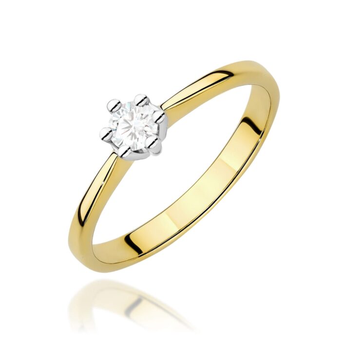 Inel Aur 14K cu Diamant de Laborator 0.15 ct - Imagine 2