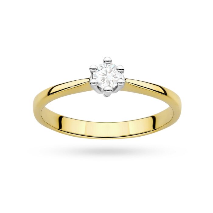 Inel Aur 14K cu Diamant de Laborator 0.15 ct - Imagine 4
