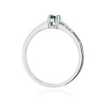 Inel Aur 14K cu Smarald 0.15 ct si Diamante 0.04 ct - Imagine 11