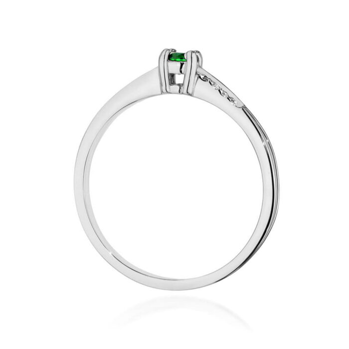 Inel Aur 14K cu Smarald 0.15 ct si Diamante 0.04 ct - Imagine 11