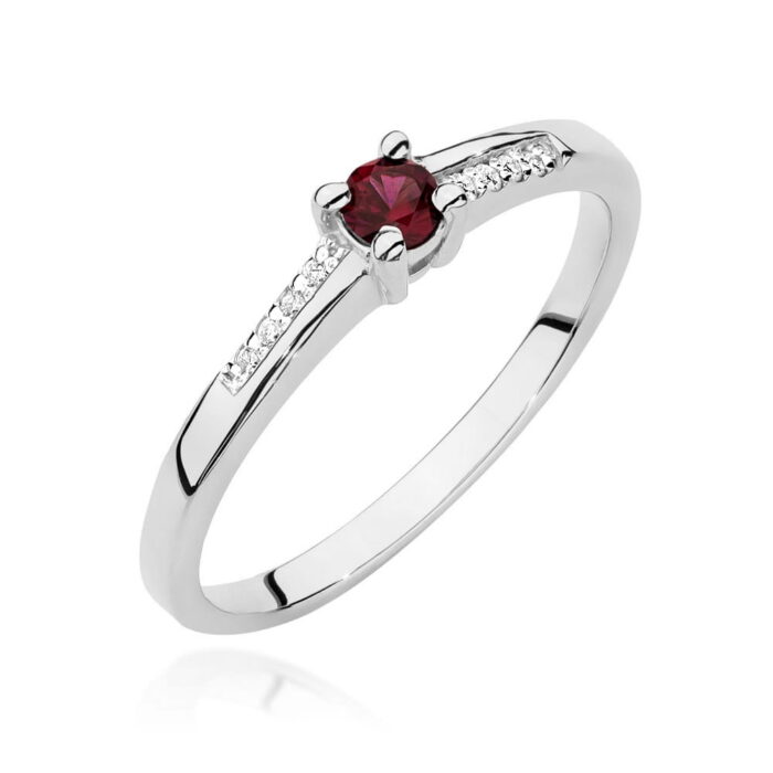 Inel Aur 14K cu Rubin 0.15 ct si Diamante 0.04 ct - Imagine 4
