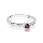 Inel Aur 14K cu Rubin 0.15 ct si Diamante 0.04 ct - Imagine 5