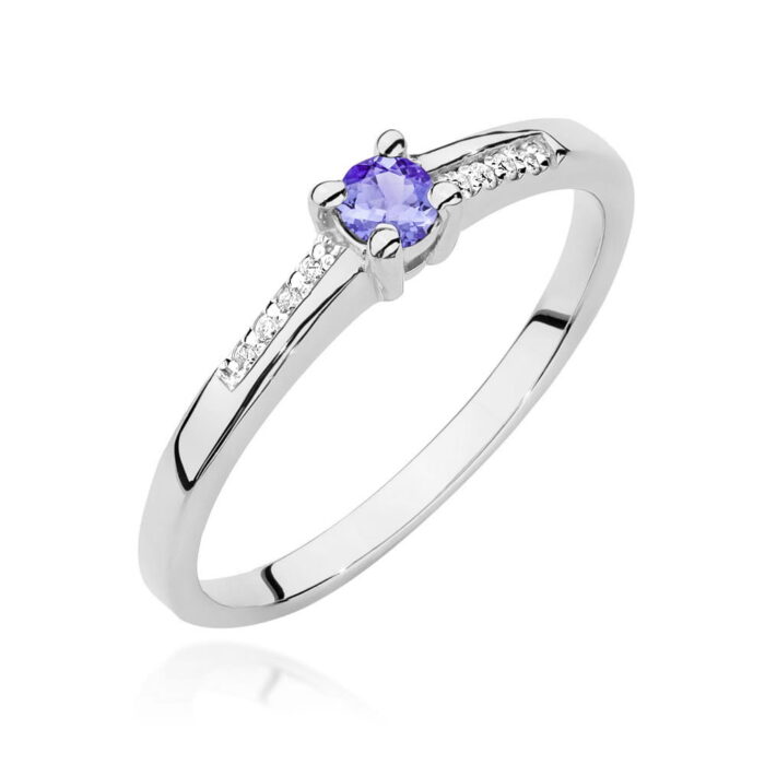Inel Aur 14K cu Tanzanit 0.15 ct si Diamante 0.04 ct - Imagine 5