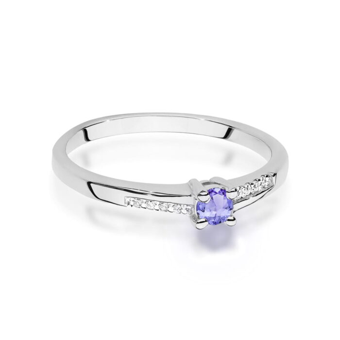 Inel Aur 14K cu Tanzanit 0.15 ct si Diamante 0.04 ct - Imagine 6
