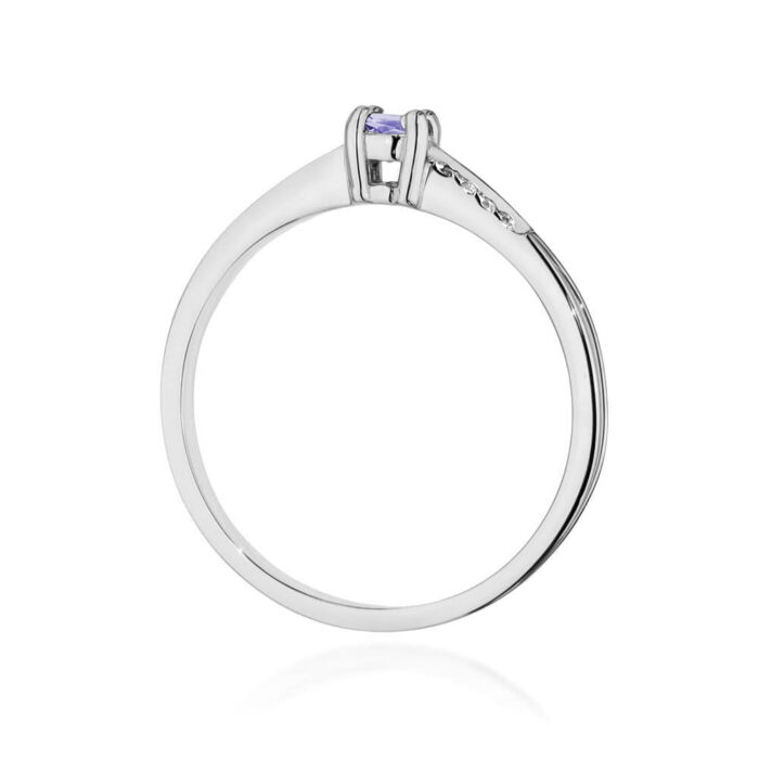 Inel Aur 14K cu Tanzanit 0.15 ct si Diamante 0.04 ct - Imagine 7