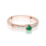 Inel Aur 14K cu Smarald 0.15 ct si Diamante 0.04 ct - Imagine 6