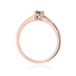 Inel Aur 14K cu Smarald 0.15 ct si Diamante 0.04 ct - Imagine 7