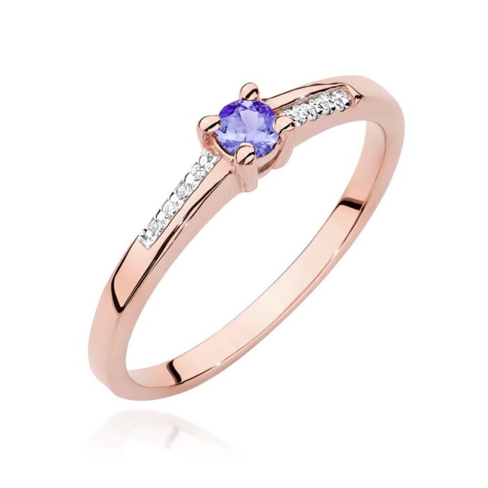 Inel Aur 14K cu Tanzanit 0.15 ct si Diamante 0.04 ct - Imagine 9