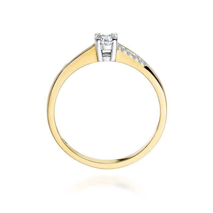 Inel Aur 14K cu Diamante 0.19 ct - Imagine 3