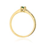 Inel Aur 14K cu Smarald 0.15 ct si Diamante 0.04 ct - Imagine 3