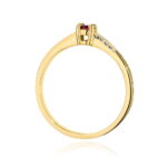 Inel Aur 14K cu Rubin 0.15 ct si Diamante 0.04 ct - Imagine 3