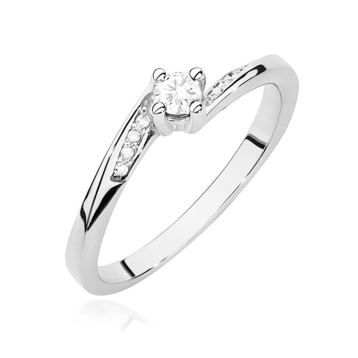Inel Aur 14K cu Diamant 0.10 ct - Imagine 9