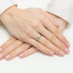 Inel Aur 14K cu Smarald 0.15 ct si Diamante Naturale 0.04 ct - Imagine 9