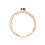 Inel Aur 14K cu Smarald 0.15 ct si Diamante Naturale 0.04 ct - Imagine 4
