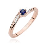 Inel Aur 14K cu Safir 0.15 ct si Diamante 0.04 ct - Imagine 9