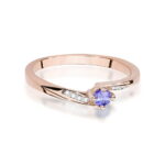 Inel Aur 14K cu Tanzanit 0.15 ct si Diamante 0.04 ct - Imagine 6
