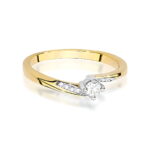 Inel Aur 14K cu Diamant 0.10 ct - Imagine 2