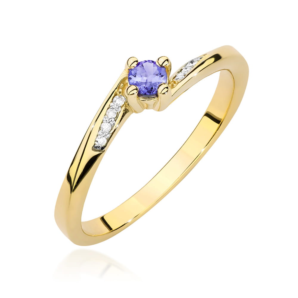 W0262.Z3.TAP_.01_1_205813e3-f287-4983-b730-1916821589c9.jpg Inel Aur 14K cu Tanzanit 0.15 ct si Diamante 0.04 ct - Imagine 1