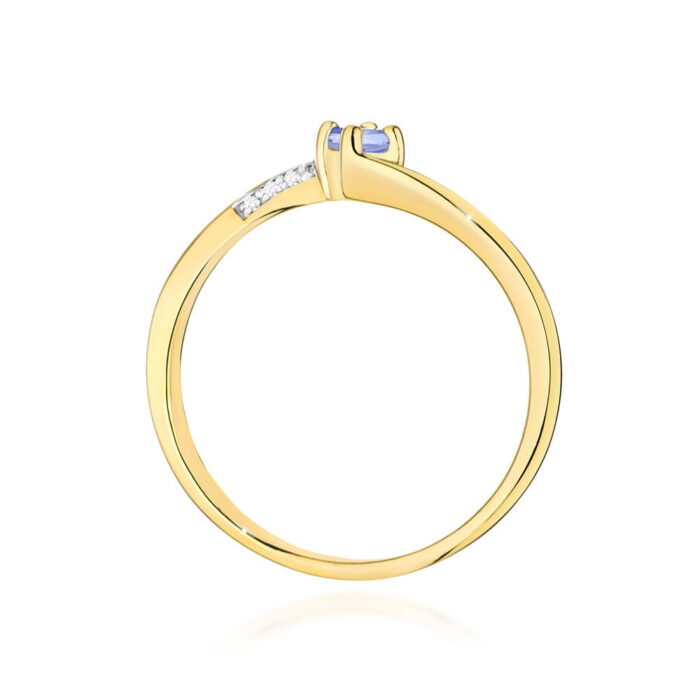 Inel Aur 14K cu Tanzanit 0.15 ct si Diamante 0.04 ct - Imagine 3