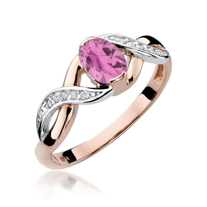 Inel Aur 14K W028 Safir Roz 0.45ct - Imagine 5
