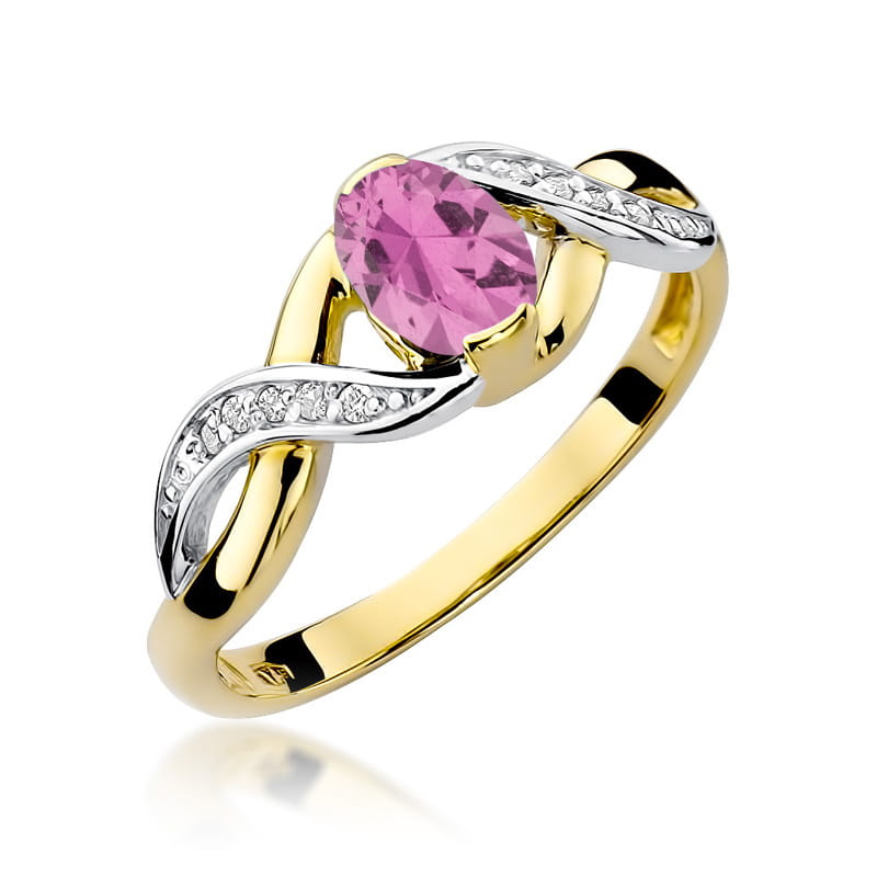 W028-Z-585-RS0.45_1.jpg Inel Aur 14K W028 Safir Roz 0.45ct - Imagine 1