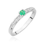 Inel Aur 14K cu Smarald 0.15 ct si Diamante Naturale 0.05 ct - Imagine 4