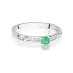 Inel Aur 14K cu Smarald 0.15 ct si Diamante Naturale 0.05 ct - Imagine 5