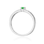 Inel Aur 14K cu Smarald 0.15 ct si Diamante Naturale 0.05 ct - Imagine 6
