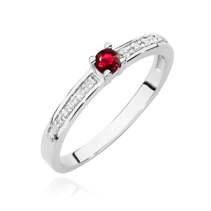 Inel Aur 14K cu Rubin 0.15 ct si Diamante Naturale 0.05 ct - Imagine 5