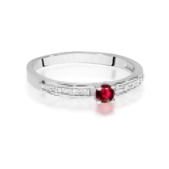 Inel Aur 14K cu Rubin 0.15 ct si Diamante Naturale 0.05 ct - Imagine 6