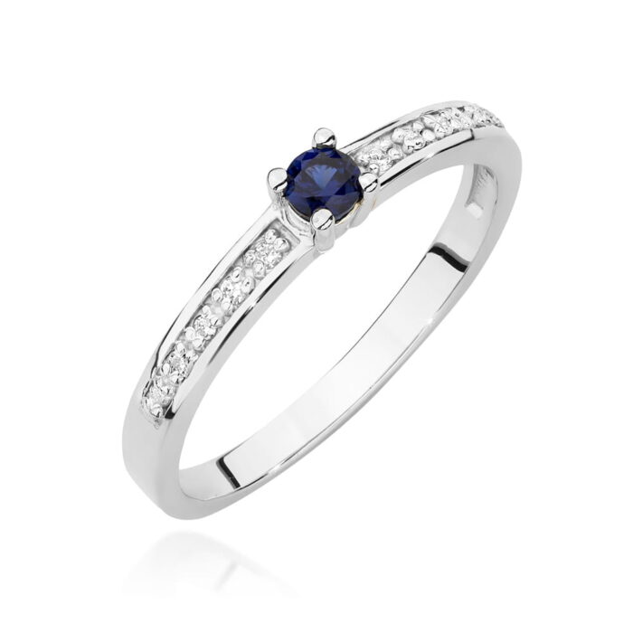 Inel Aur 14K cu Safir 0.15 ct si Diamante Naturale 0.05 ct - Imagine 9