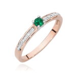Inel Aur 14K cu Smarald 0.15 ct si Diamante Naturale 0.05 ct - Imagine 9