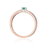 Inel Aur 14K cu Smarald 0.15 ct si Diamante Naturale 0.05 ct - Imagine 11