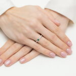 Inel Aur 14K cu Smarald 0.15 ct si Diamante Naturale 0.05 ct - Imagine 12