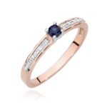 Inel Aur 14K cu Safir 0.15 ct si Diamante Naturale 0.05 ct - Imagine 5