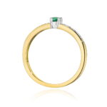 Inel Aur 14K cu Smarald 0.15 ct si Diamante Naturale 0.05 ct - Imagine 3