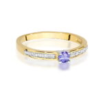 Inel Aur 14K cu Tanzanit 0.15 ct si Diamante Naturale 0.05 ct - Imagine 2