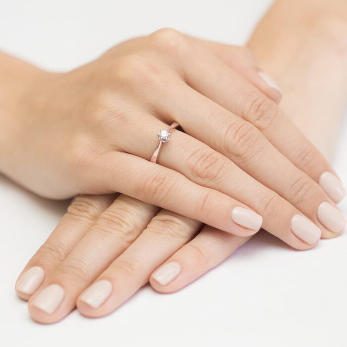 Inel Aur 14K W295 Diamant Crescut în Laborator 0.15ct - Imagine 8