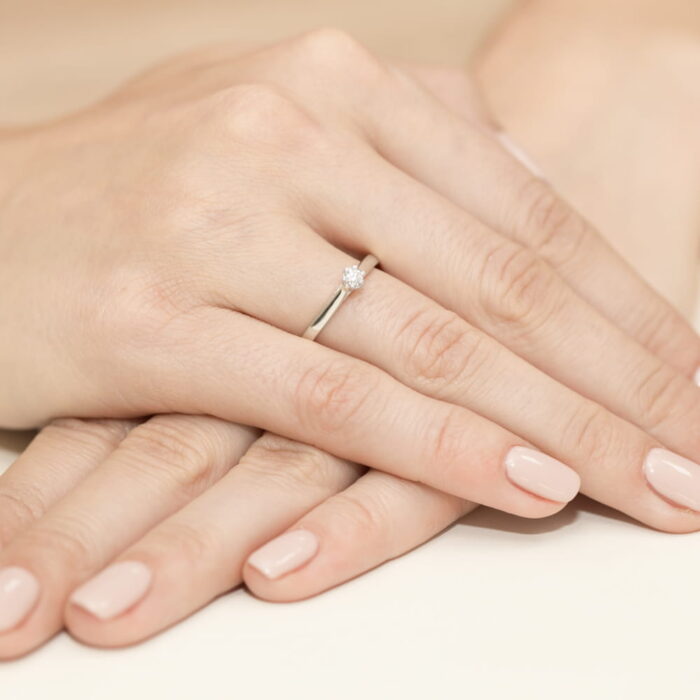 Inel Aur 14K W0311 Diamant Cultivat 0.10ct - Imagine 12
