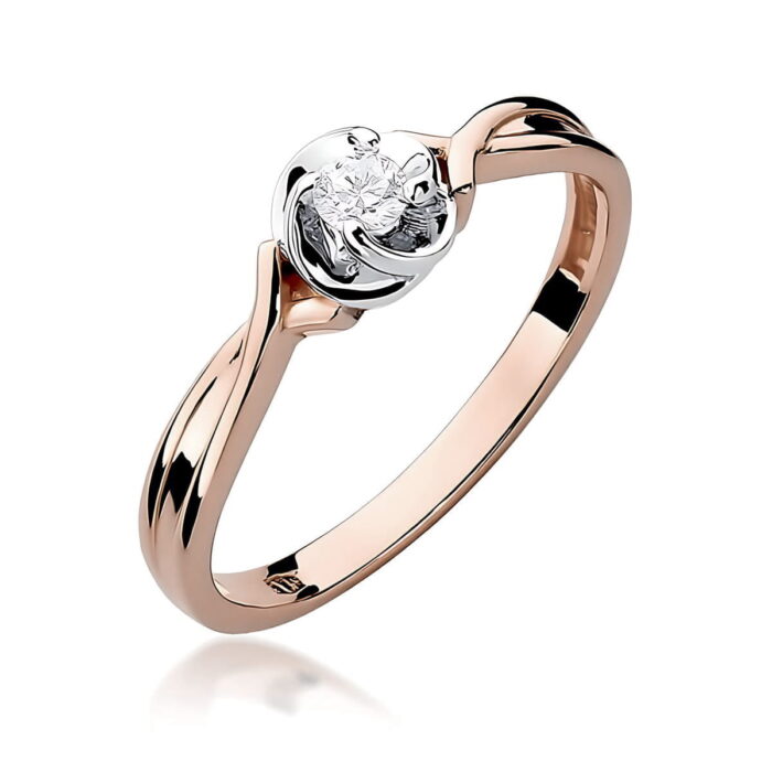 Inel Aur 14K W0329 Diamant Cultivat în Laborator 0.10ct - Imagine 5