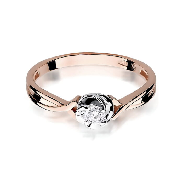 Inel Aur 14K W0329 Diamant Cultivat în Laborator 0.10ct - Imagine 6