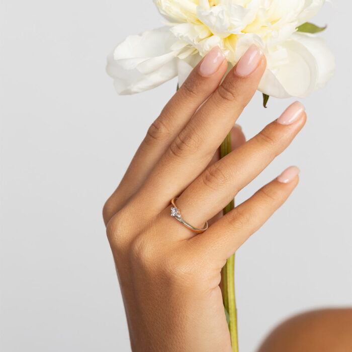 Inel Aur 14K cu Diamante de Laborator 0.12 ct - Imagine 5