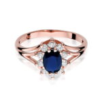 Inel Aur 14k cu Safir 0.90 ct si Diamante - Imagine 9