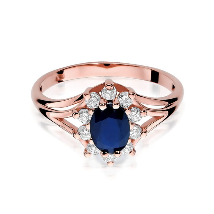 Inel Aur 14k cu Safir 0.90 ct si Diamante - Imagine 9