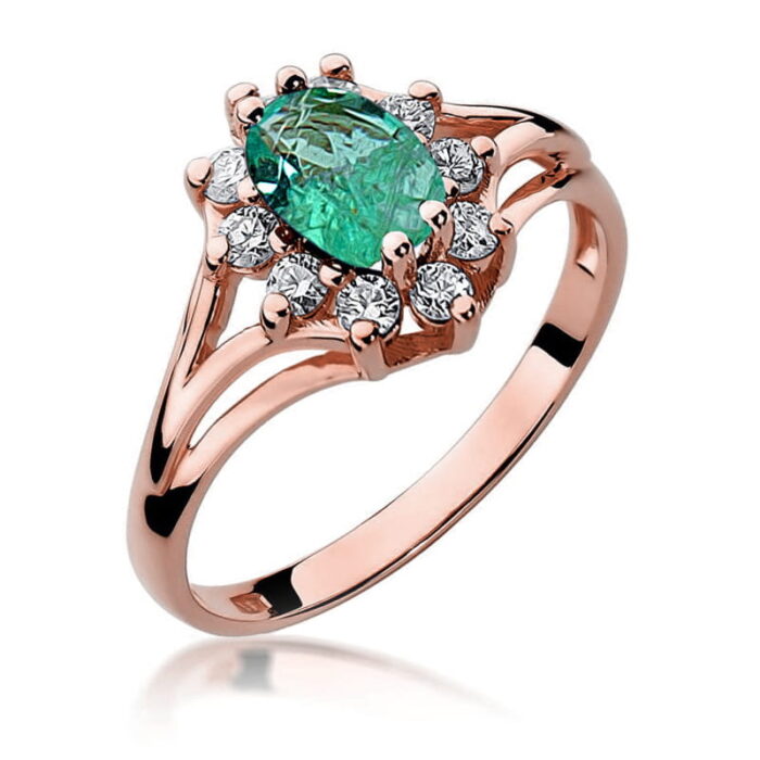 Inel Aur 14K cu Smarald 0.80 ct si Diamante 0.30 ct - Imagine 8