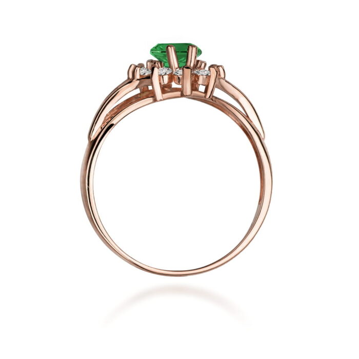 Inel Aur 14K cu Smarald 0.80 ct si Diamante 0.30 ct - Imagine 10