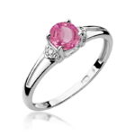Inel Aur 14K cu Topaz Roz 0.65 ct si Diamante Naturale 0.01 ct - Imagine 5