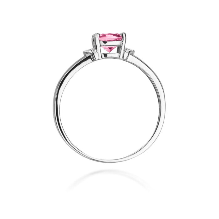 Inel Aur 14K cu Topaz Roz 0.65 ct si Diamante Naturale 0.01 ct - Imagine 7